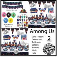 Among Us Game Imposter Figure Decoration Tableware Balloon Theme Party Birthday Kids Children Banner