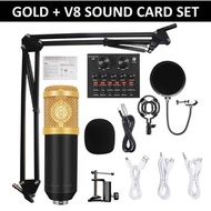 BM800 Microphone + V8 Soundcard with a mic stand included