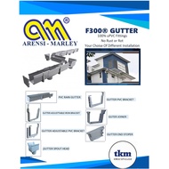 [ARENSI MARLEY F300 GREY] RAIN GUTTER PVC IRON BRACKET SPOUT HEAD GUTTER JOINER END STOPPER LEFT RIG