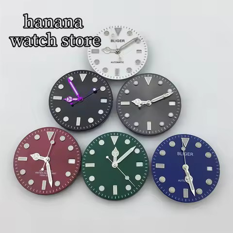29mm black white green blue grey dial with hand-fitted NH35 ETA 2824 2836 PT5000 Miyota 8215 821A Mi