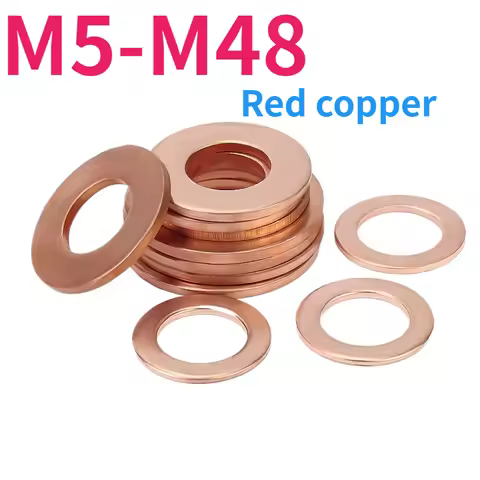 M5 M6 M8 M10-M48 Flat Washer Ring Hole Washer Red Copper Washer Metal Flat Washer Outer Diameter 9mm