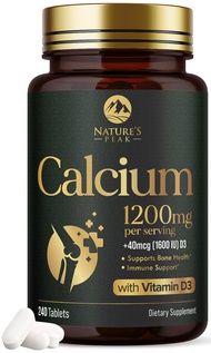 Calcium 1200 mg with Vitamin D3, Calcium Supplement Vitamins, Supports Bone Strength, Teeth & Immune