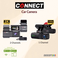 CONNECT Front and Rear Car Camera 2K Dual-Recording | Full HD 1 Channel Dash Cam Wide Angle | Wi-Fi 