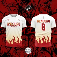 Bandai | 2026 Bandai Demon Slayer Anime RENGOKU NO.8 3D Print Football Jersey for Mens Tshirt Summer