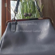 Tas Kecil Hand Bag Full Kulit Dowa Abu-abu Preloved