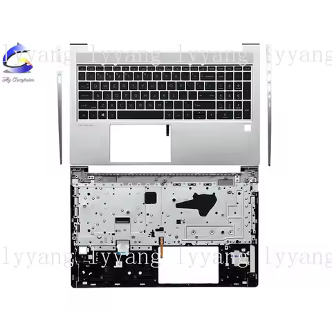 f New For HP Probook 450 455 G8 Upper Case Palmrest Backlit Keyboard M21742-001