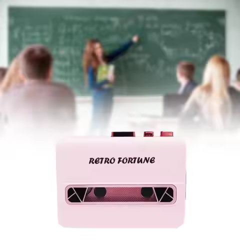 Pink Walkman Portable Cassette Player Support Fast Forward Rewind with 3.5mm Earphone Jack Professio