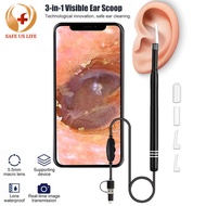 3 In1 Ear Cleaning Endoscope &amp; Otoscope with camera HD USB ear picker cleaner ear wax remover