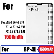 แบตเตอรี่ หมาะสำหรับ Nokia BP-4L Nokia E63/E61i/E71/E71x/E52/E72/N97/N810/3310/6300 งาน แบต 1500mAh 