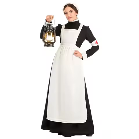 Women Renaissance Women Maid Dress Medieval Civil War Victorian Civil War Nurse Costume Cosplay Hall