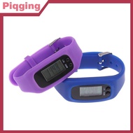 Piqging LED Pedometer Bracelet Step Counter Watch 12/24H Time Display Step Counter Watch Silicone St