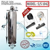 OUTDOOR SAND WATER FILTER FULLY STAINLESS STEEL 10 X 42 ( 1PCS 1 ORDER )
