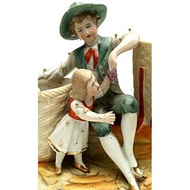 ANTIQUE BISQUE PORCELAIN 15516 STATUE/ POP/ POP DOLL/ WINE HARVEST POP DOLL/