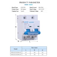 DC MCB Direct Current Circuit Breaker for Solar Photovoltaic PV 10A 16A 20A 25A 32A 40A 50A 63A 80A 