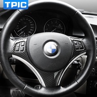TPIC ABS Carbon Fiber For BMW E90 E92 E93 3 Series Car Steering Wheel Button Frame Trim Moulding Sticker Interior Access