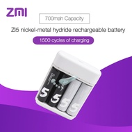 Original authenticBundle Sale 4Pcs/Lot Xiaomi ZMI ZI5 AA 1800mAh Rechargeable Ni MH Battery with 4 Slots Portable Multi