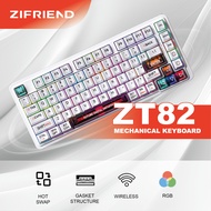 Zifriend ZT82 Wired Mechanical Keyboard Hot Swappable 82 Keys RGB Backlit Mix color Gaming keyboard