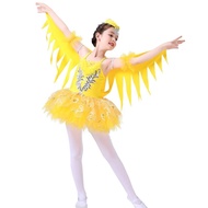 Children's Crane Costume Danding Crane Egret Bird Animal Modeling Girl Fluffy Gauze Skirt Dance