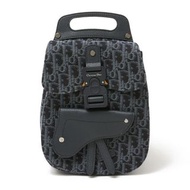 CHRISTIAN DIOR Oblique Jacquard Mini Saddle 後背包