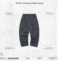 Goopi “BY-P01” 3D Pleated Utility Trousers by GOOPiMADE - Gray 1號