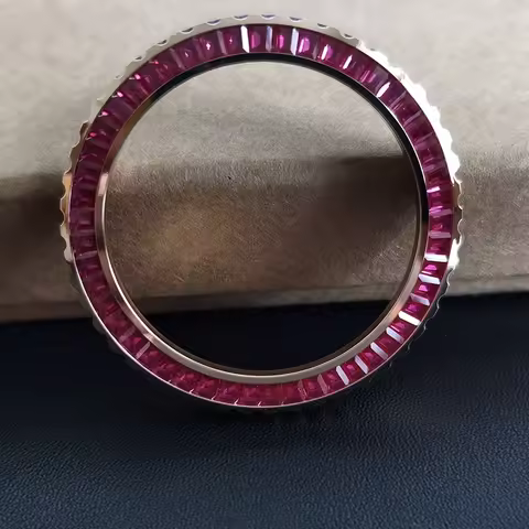 Watch accessories for Seiko SKX007/009/SKXA35/SKX171 New 5 SRPD series Crystal rose gold Steel Bezel