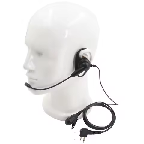 2 Pin D-Shape Tactical Headset PTT Mic Earhook Earpiece Earphone for MOTOROLA GP88S GP2000 Hytera PD