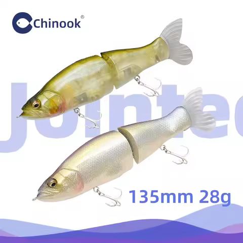 Chinook Jointed Swimbait 135mm 28g Jointedbait Pencil Minnow Wobblers ABS Body with Glidebait Pike B