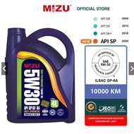 Mizu 5W30 Fully-Synthetic Engine Oil Lubricant API Certified (4L) [Free Sticker] minyak hitam minyak