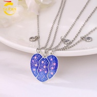 SUBEI1 3Pcs BFF Necklaces, Friendship Jewelry Alloy Matching Heart Pendant Necklace, Fashion Friends