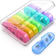 [SG] 7 Day Pill Organizer AM PM Large Weekly Pill Box Easy Open Medicine Storage Case