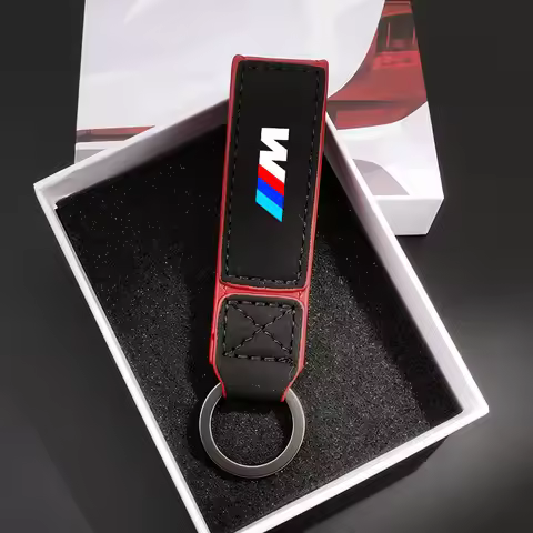 Suede Leather Car Emblem Keychain Keyring Key Chain Holder for BMW M E46 E90 E60 F30 G20 X1 X2 X3 X4