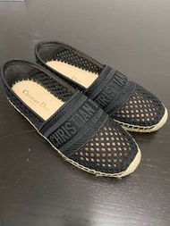 全新 Dior Granville Espadrilles Black Mesh 黑色麻底帆布鞋 漁夫鞋