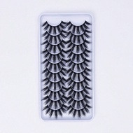10 คู่ขนตาปลอมธรรมชาติขนตานุ่ม Dramatic 3D Mink Eye Multi-Layer มาสคาร่าสั้นหนา EXTENSION ขนตาปลอมสี