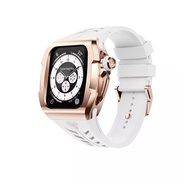 【Y24】 Apple Watch Ultra 49mm 不鏽鋼防水保護殼 【白/玫瑰金】-送原廠錶帶