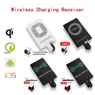 แผ่นชาร์จไร้สาย แผ่น QI Wireless Charging Receiver ชาร์จเร็ว ชาร์จไร้สาย iPhone/Type-C/Type-A สำหรับ