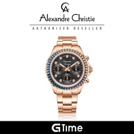 [Official Warranty] Alexandre Christie 2B13BFBRGDG Women's Black Dial Stainless Steel Strap Watch
