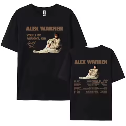 Alex Warren You'll Be Alright Kid T-shirt Short Sleeve Cotton Summer Tee-shirt Women Men Tees Round 