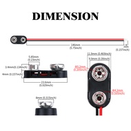 5PCS I-Type 9V Battery Connector 9 Volt Battery Clip 9V Battery Clip Connector with Wire and Hard Bu