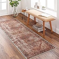 SURYA Amelie Traditional Medallion Washable Runner Area Rug,2'7" x 7'10",Red