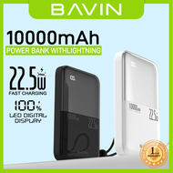 BAVIN PC1077 Mini Slim Fast Charging Powerbank 10000mAh 22.5W w/ Built-In LED Display & Cable Cord F