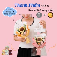 [ FINISHED PRODUCT ]-Handmade wool bouquet of 4 hand-woven flowers, a meaningful birthday gift for h