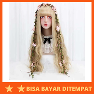 Wig Rambut Palsu Model Wavy 65 cm / Wig Rambut Palsu Asli Panjang Wanita Cewe Cewek Perempuan Panjang Anime Berbie Belah Tengah Poni Blonde Cosplay Coklat Curly Full Ikal Keriting Korea Lurus Gelombang Ombre Helai Sebahu Sintetis Berwarna Dewasa Tempel Ex