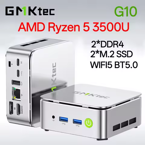 GMKtec G10 AMD Ryzen 5 3500U Desktop Office Mini PC Gamer Computer Windows 11 Pro DDR4 M.2 SSD WIFI5