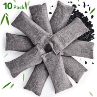 Dearbeauty 10 Bamboo Charcoal Packs Air Purifying Bag Activated Bamboo Charcoal Carbon Project Kawayan Deodorizer Air Purifier Dehumidifier Odor Control and Remover Good for Cars Cabinets Bathrooms Small Rooms Shoe Rack