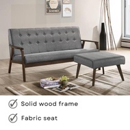 BILLY 3 Seater Solid Wood Sofa With Stool Sofa Set Sofa Kayu Fabric Sofa沙发