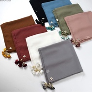 BOOMLIFE1232T Chiffon Hijabs, Solid Color Wrap Style Malaysia Foulard, Elegant Square Shape 90*90CM 