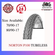 Norva Motor Norton Motorsikal P100 Tubeless 70/90-17 80/90-17 Tt100 Tubeless Tayar Viva Ft100 Sama K