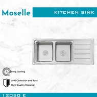 Moselle Bak Cuci Piring Dapur Kitchen Sink Stainless Steel Wastafel Paket Afur Selang 7545 8050 9345