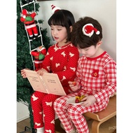 Zodiac Year Girl Warm Homewear Set Baby Pure Cotton Boys Thermal Underwear Children's Red Pajamas E2