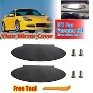 1/2Set Car Sun Visor Vanity Mirror Cover Black Replacement Parts Fit For Porsche 996 997 911 Carrera